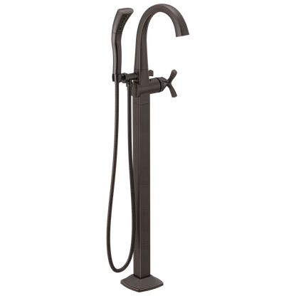 Single Handle Floor Mount Tub Filler Trim