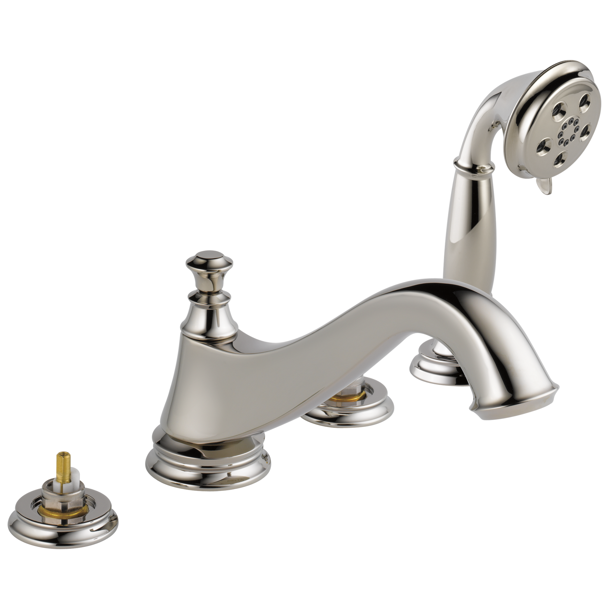 Delta T4795-LHP Cassidy Roman Tub Trim with Hand Shower - Low Arc Spout - Less Handles