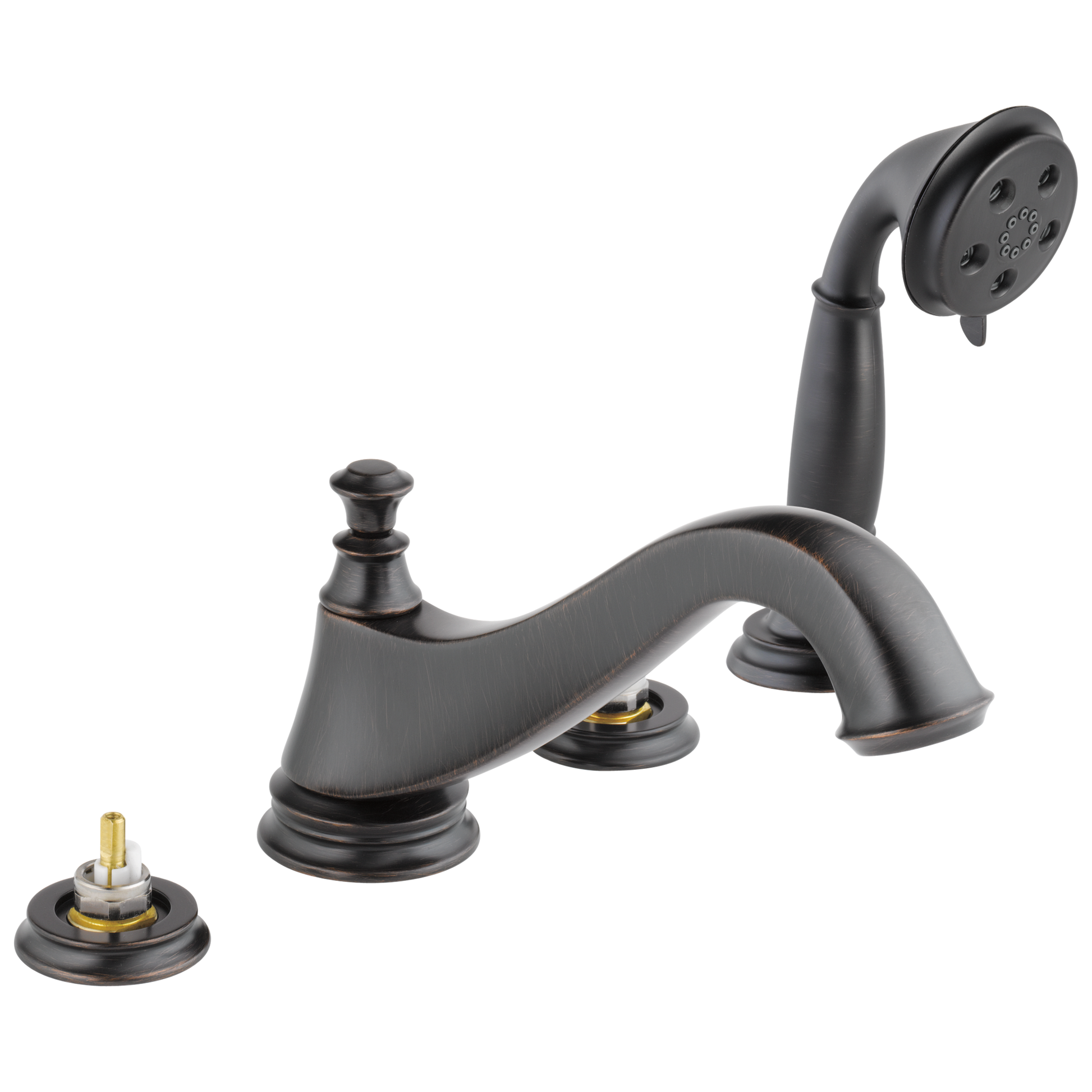 Delta T4795-LHP Cassidy Roman Tub Trim with Hand Shower - Low Arc Spout - Less Handles