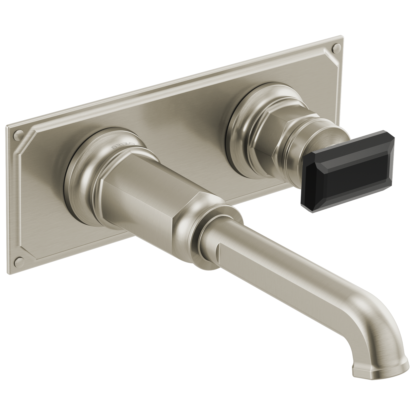 Brizo Invari T65776LF Two-Hole, Single-Handle Wall Mount Lavatory Faucet - Less Handle 1.2 GPM - Luxe Nickel
