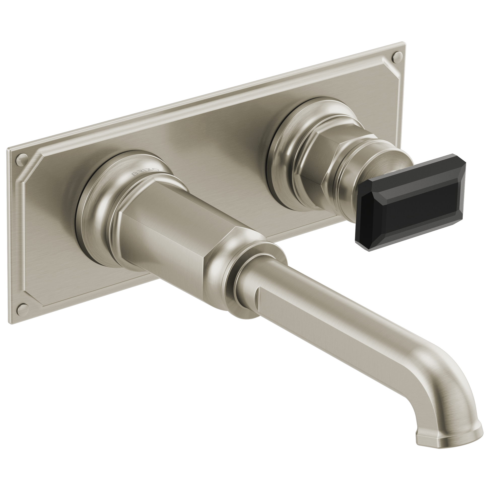 Brizo Invari T65776LF Two-Hole, Single-Handle Wall Mount Lavatory Faucet - Less Handle 1.2 GPM - Luxe Nickel