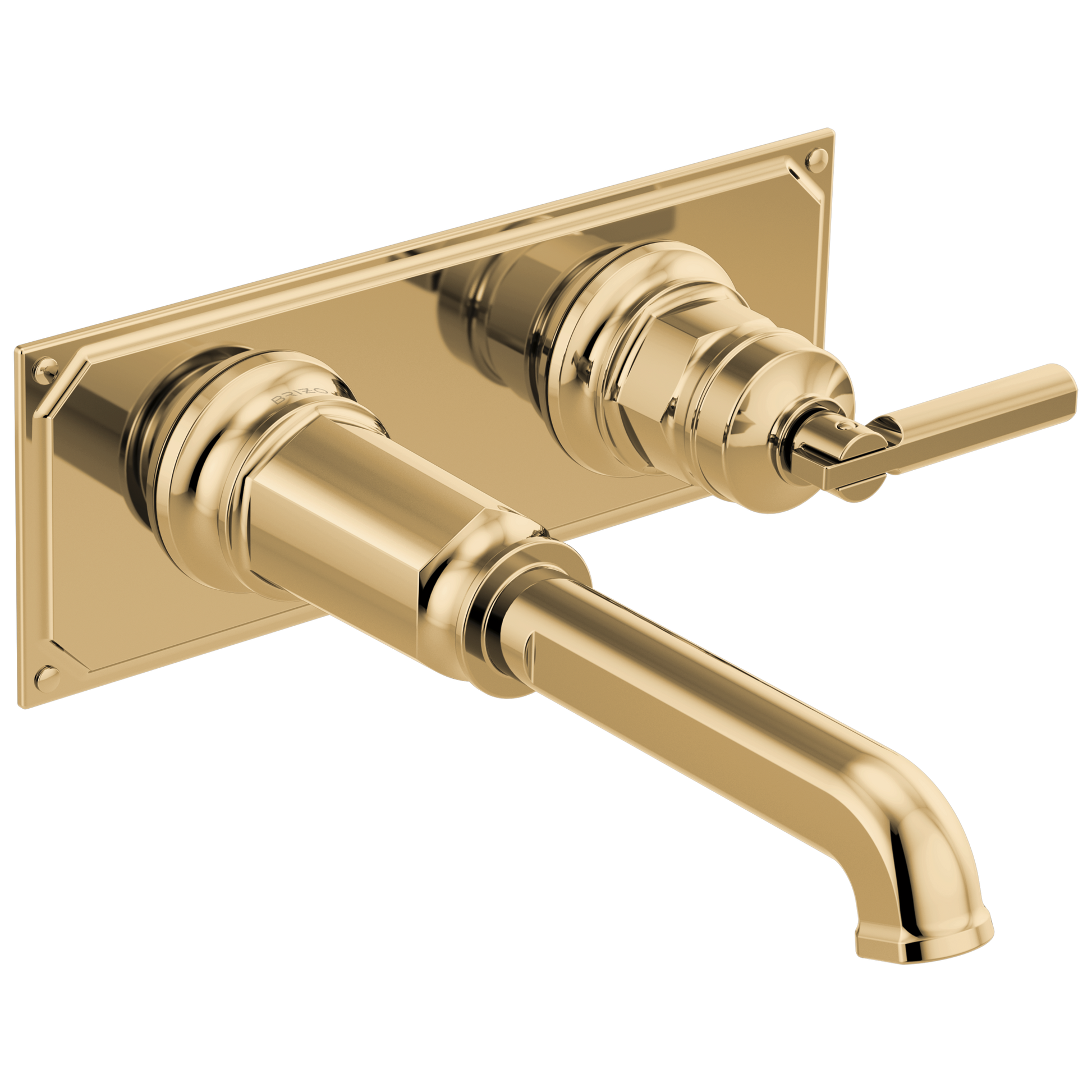 Brizo Invari T65776LF Two-Hole, Single-Handle Wall Mount Lavatory Faucet - Less Handle 1.2 GPM - Polished Gold