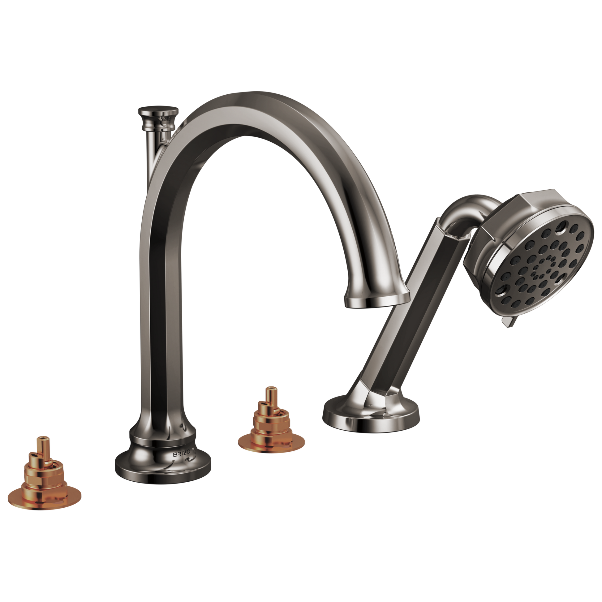 Brizo Beauclere T67465 Roman Tub Faucet With Handshower - Less Handles - Brilliance Black Onyx