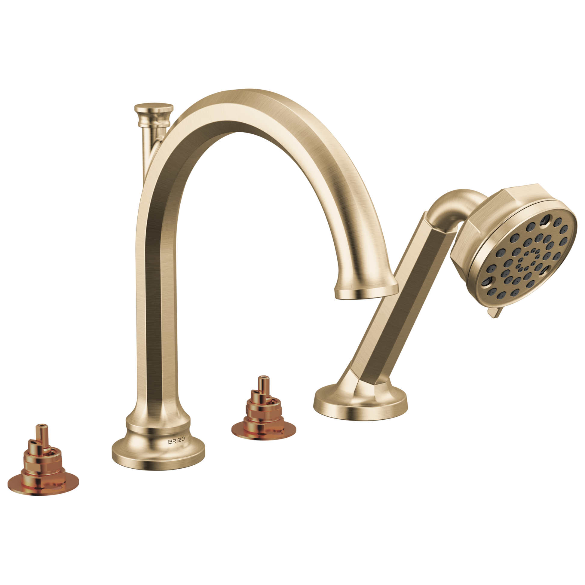 Brizo Beauclere T67465 Roman Tub Faucet With Handshower - Less Handles - Luxe Gold
