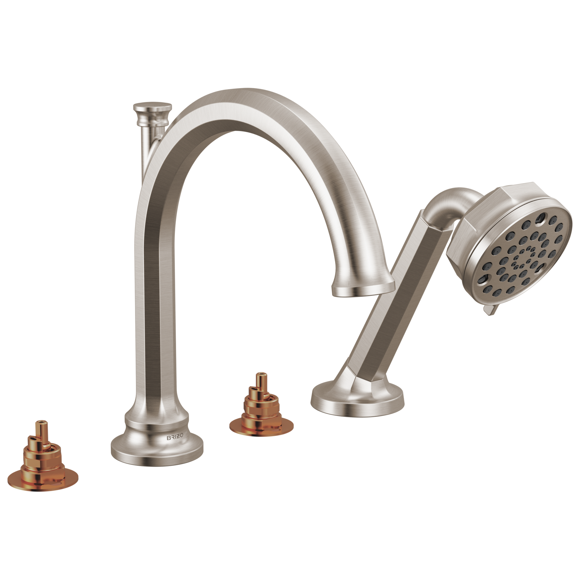 Brizo Beauclere T67465 Roman Tub Faucet With Handshower - Less Handles - Luxe Nickel