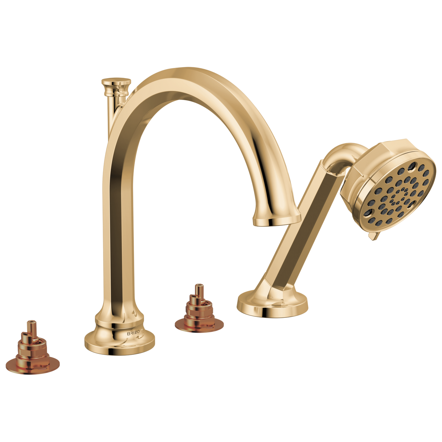Brizo Beauclere T67465 Roman Tub Faucet With Handshower - Less Handles - Polished Gold