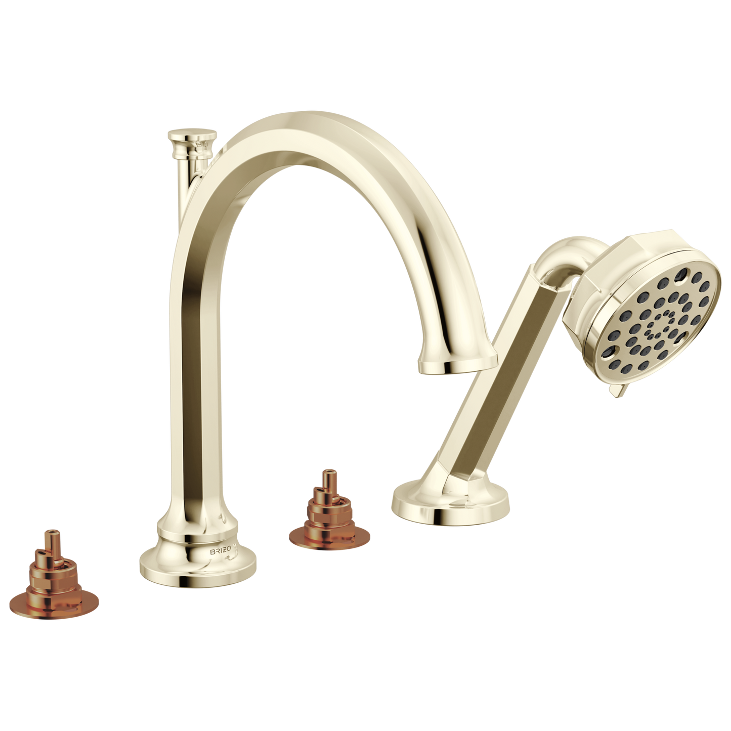 Brizo Beauclere T67465 Roman Tub Faucet With Handshower - Less Handles - Polished Nickel