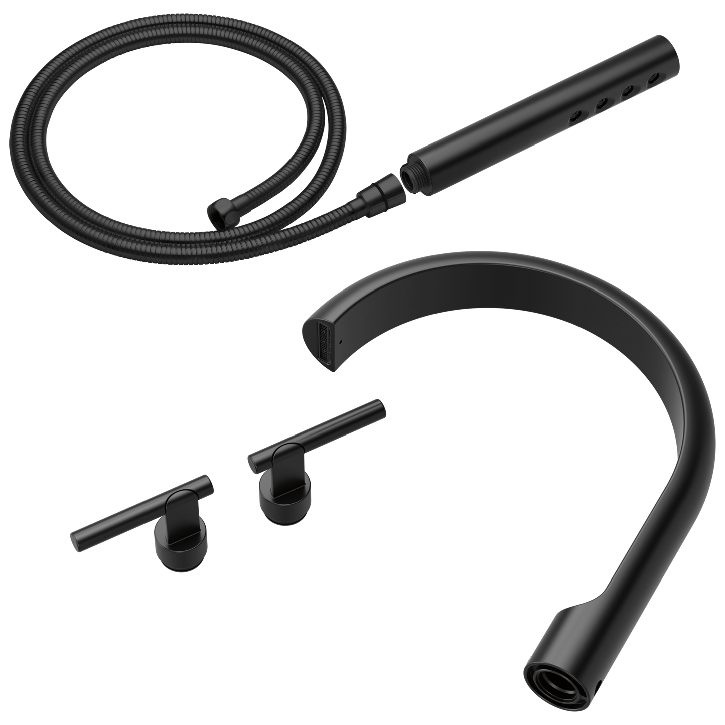 Brizo Roccesco T703110 Two-Handle Tub Filler Trim Kit with Lever Handles - Matte Black