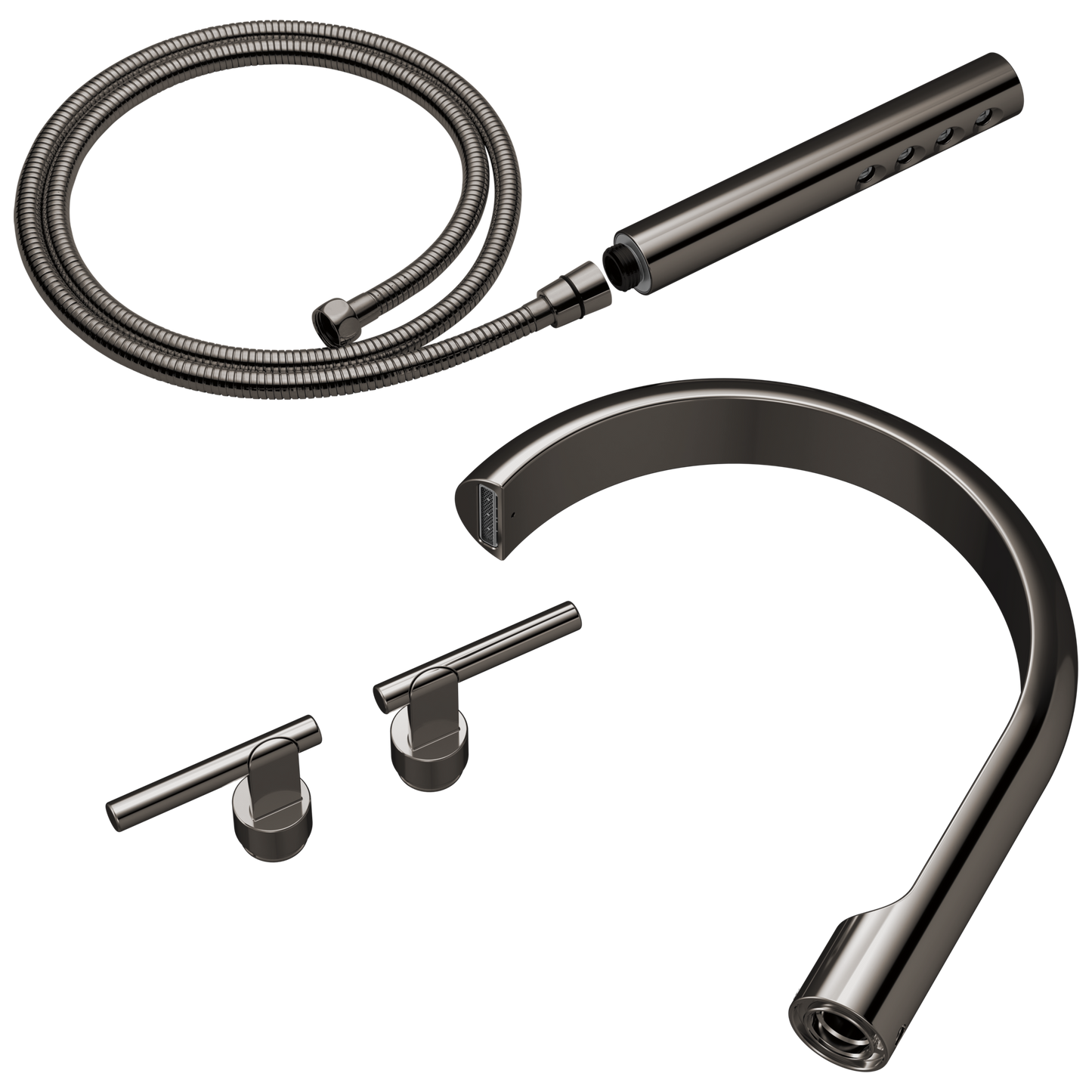 Brizo Roccesco T703110 Two-Handle Tub Filler Trim Kit with Lever Handles - Brilliance Black Onyx