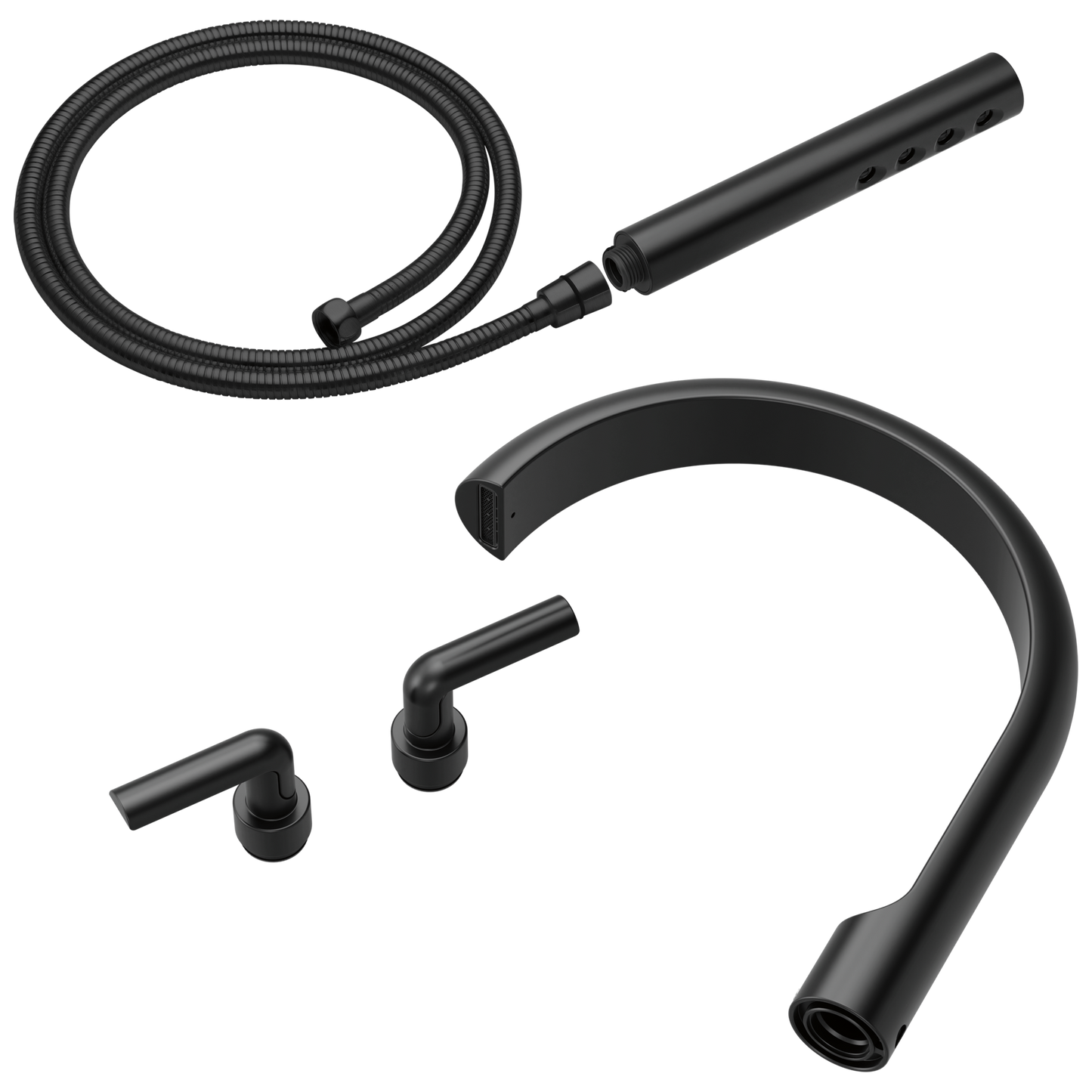 Brizo Roccesco T703111 Two-Handle Tub Filler Trim Kit with Bent Lever Handles - Matte Black