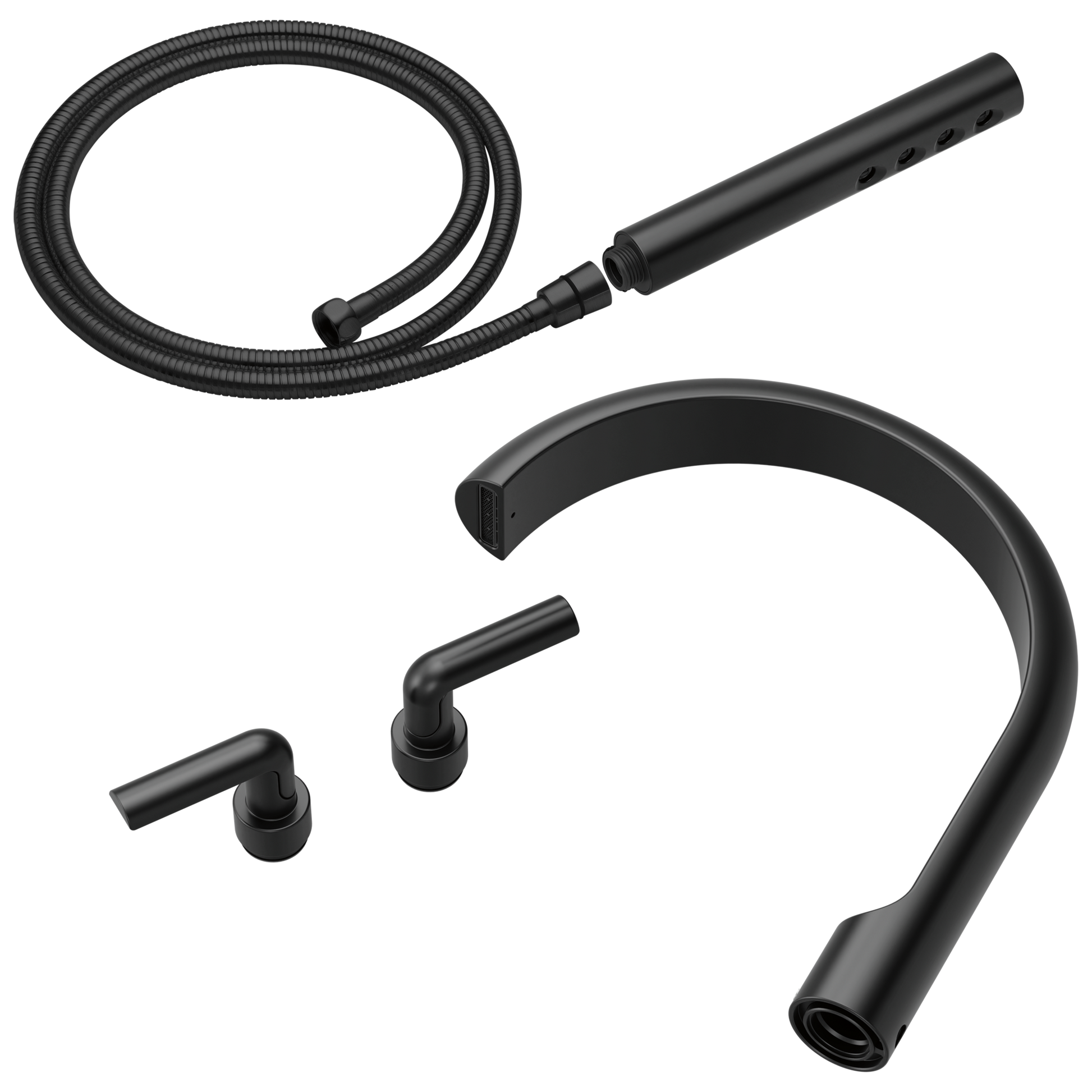 Brizo Roccesco T703111 Two-Handle Tub Filler Trim Kit with Bent Lever Handles - Matte Black
