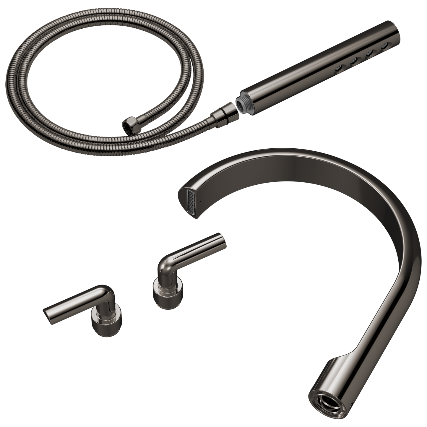 Brizo Roccesco T703111 Two-Handle Tub Filler Trim Kit with Bent Lever Handles - Brilliance Black Onyx