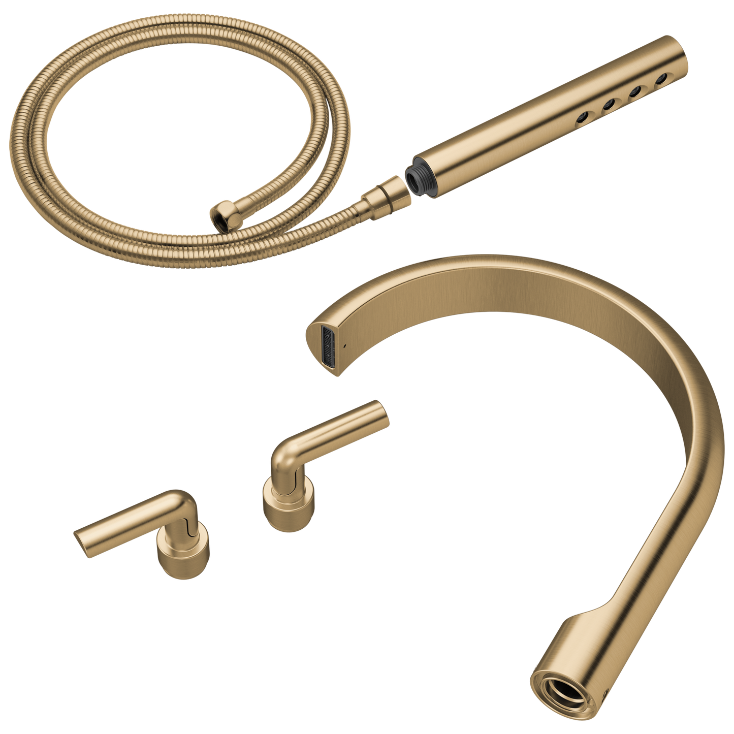 Brizo Roccesco T703111 Two-Handle Tub Filler Trim Kit with Bent Lever Handles - Luxe Gold