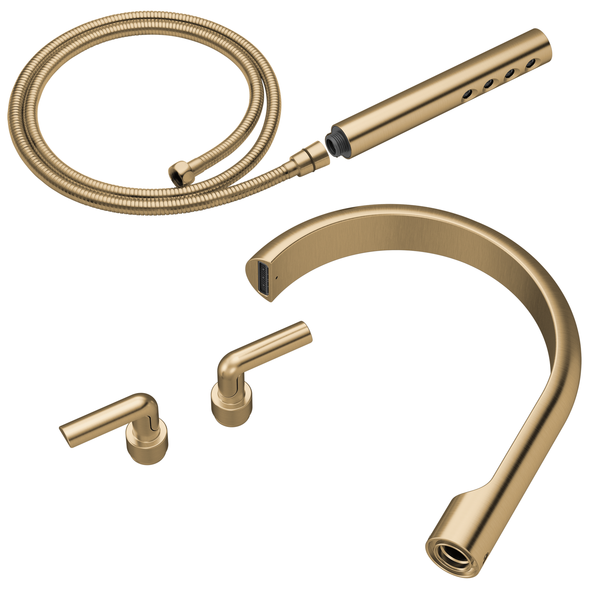 Brizo Roccesco T703111 Two-Handle Tub Filler Trim Kit with Bent Lever Handles - Luxe Gold