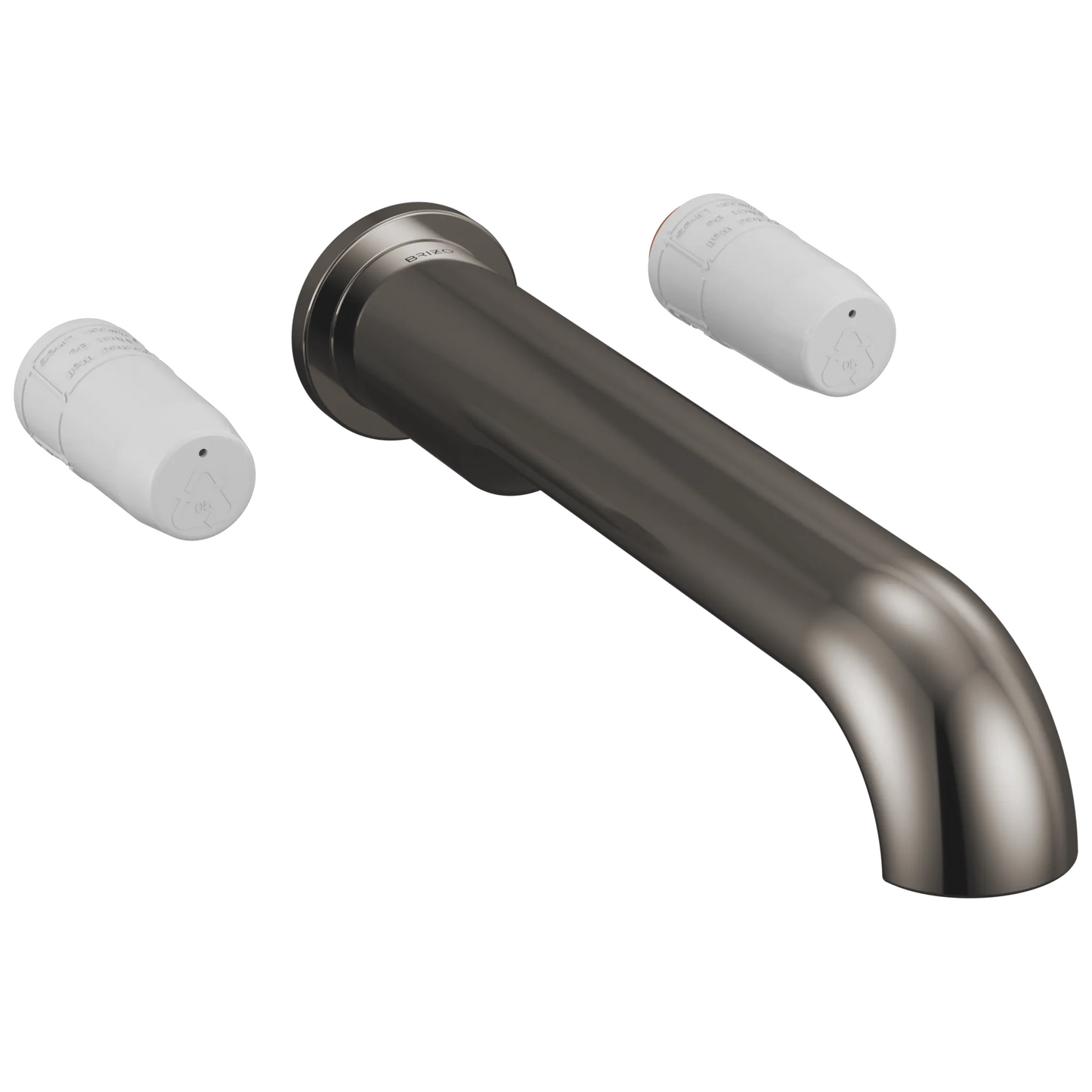 Brizo Roccesco T704110 Two Handle Wall Mount Tub Filler - Less Handles - Brilliance Black Onyx