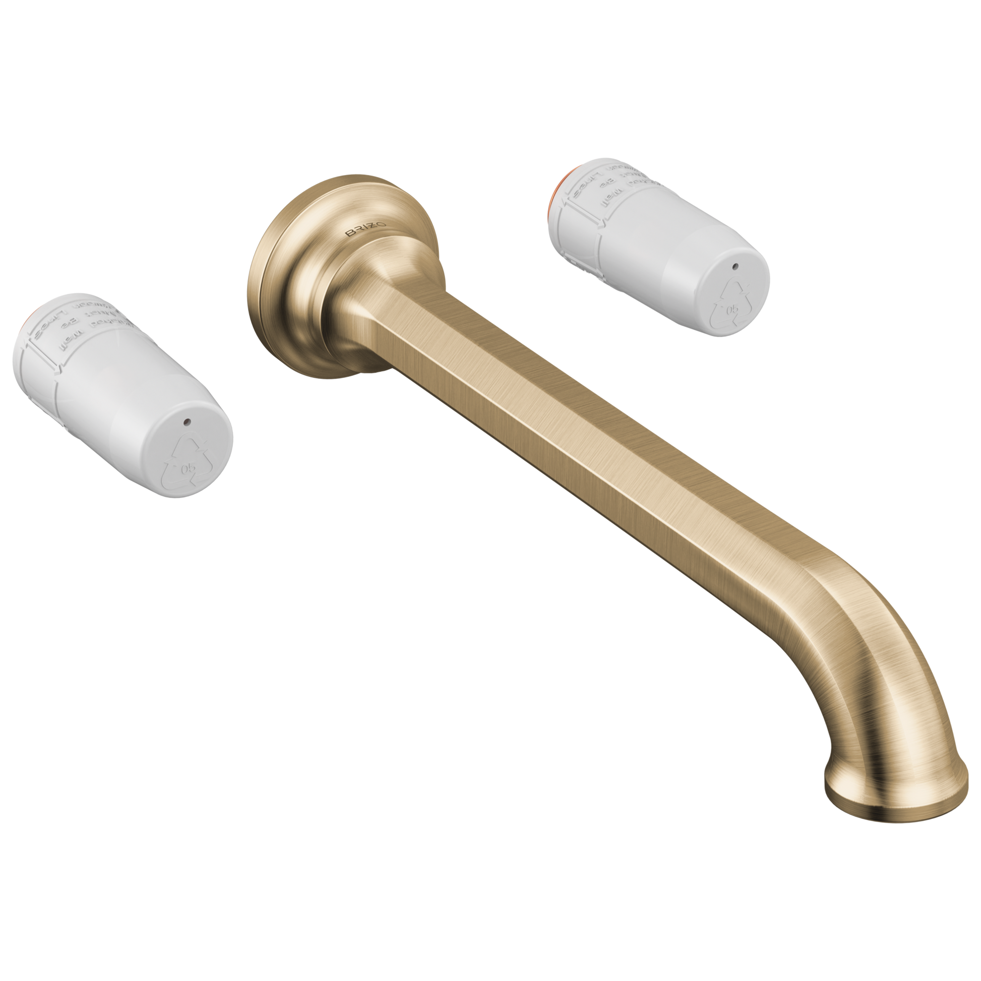 Brizo Beauclere T70465 Two Handle Wall Mount Tub Filler - Less Handles - Luxe Gold