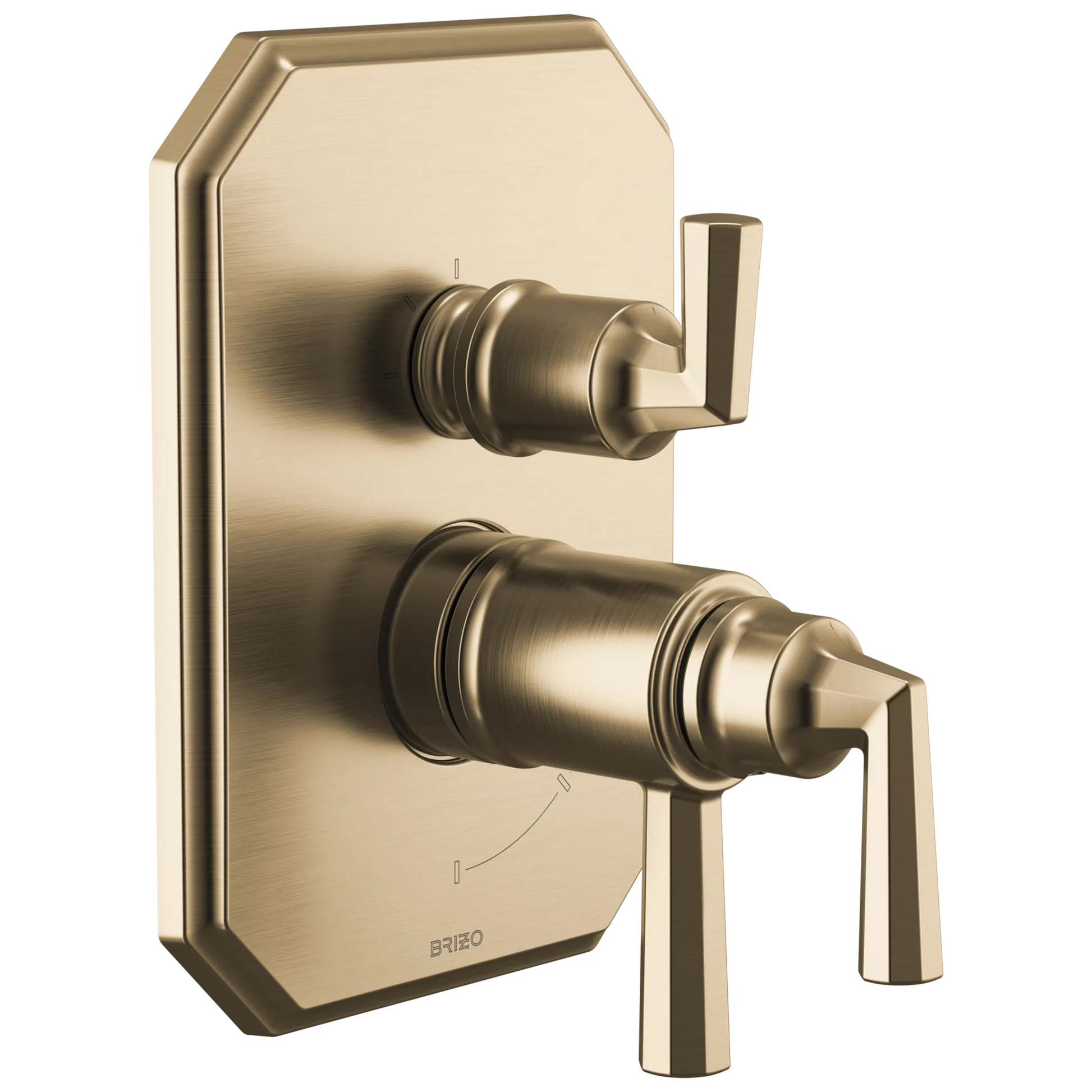 Brizo Beauclere T75565 TempAssure Thermostatic Valve with Integrated 3-Function Diverter Trim - Luxe Gold