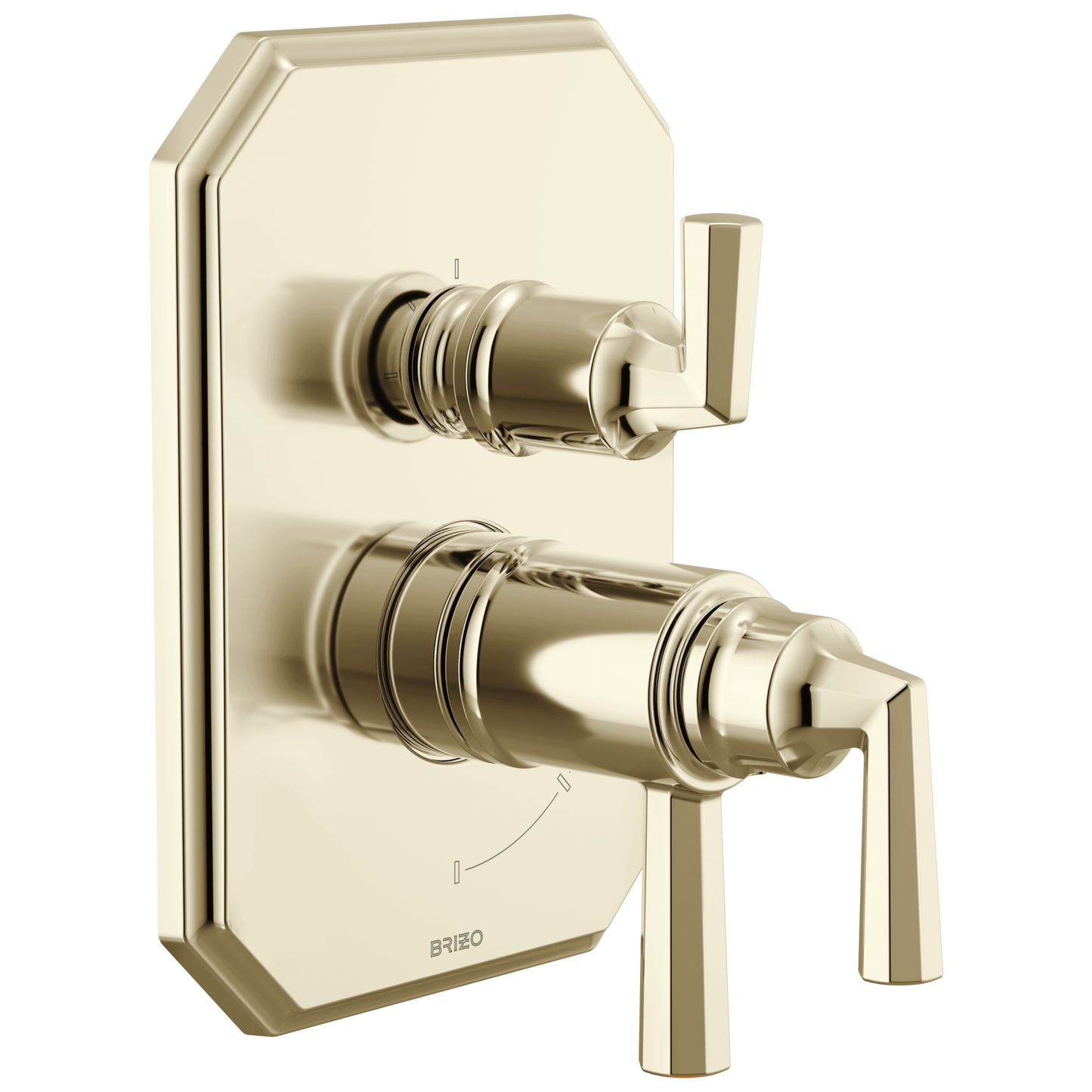 Brizo Beauclere T75565 TempAssure Thermostatic Valve with Integrated 3-Function Diverter Trim - Polished Nickel