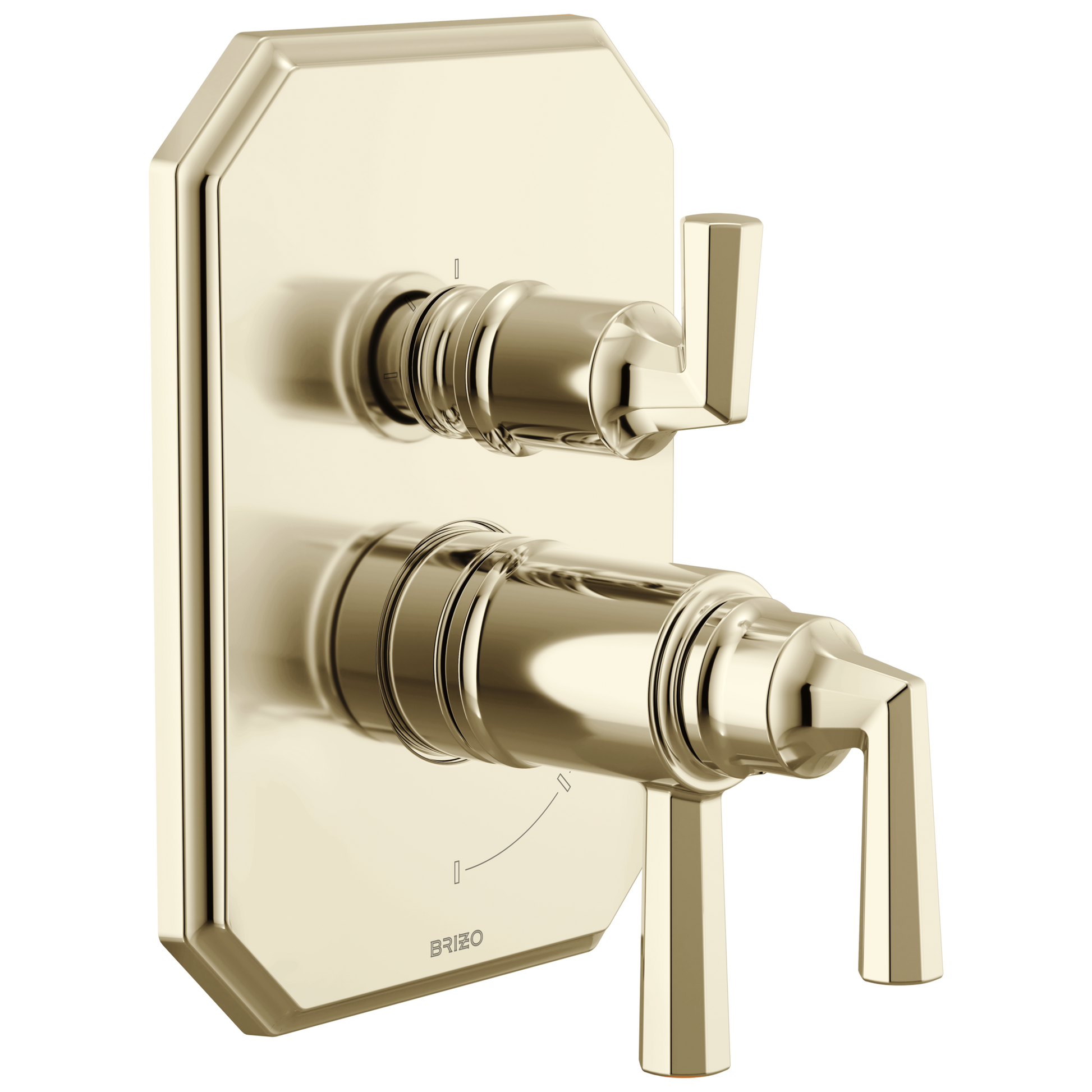 Brizo Beauclere T75565 TempAssure Thermostatic Valve with Integrated 3-Function Diverter Trim - Polished Nickel
