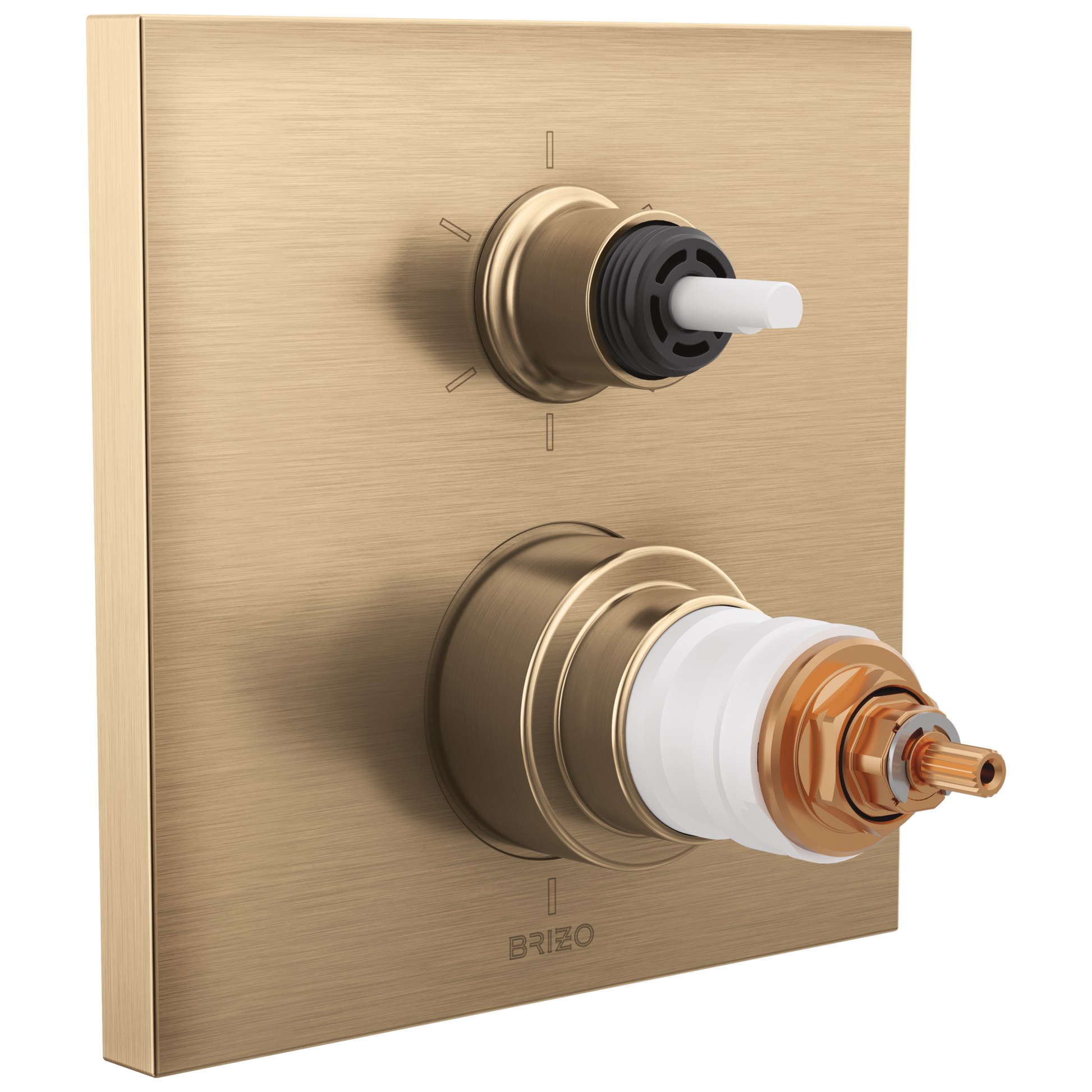 Brizo Frank Lloyd Wright T75622 TempAssure Thermostatic Valve with 6-Function Integrated Diverter Trim - Less Handles - Luxe Gold