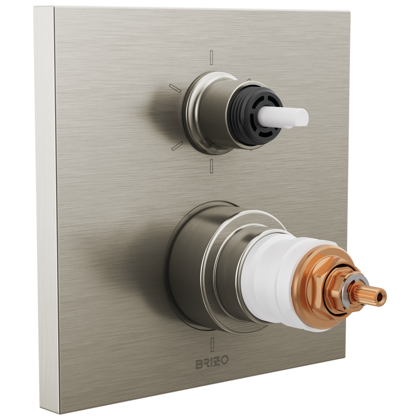 Brizo Frank Lloyd Wright T75622 TempAssure Thermostatic Valve with 6-Function Integrated Diverter Trim - Less Handles - Luxe Nickel