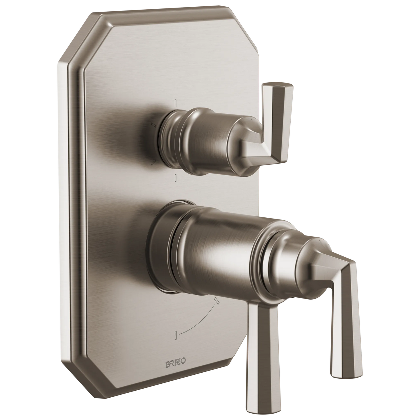Brizo Beauclere T75665 TempAssure Thermostatic Valve with Integrated 6-Function Diverter Trim - Luxe Nickel