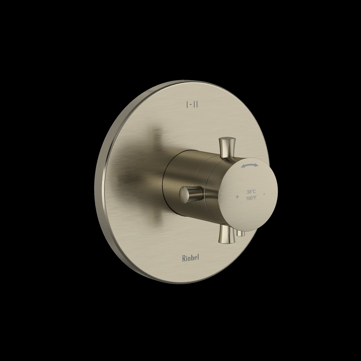 Riobel TEDTM23 Edge 1/2" Therm & Pressure Balance Trim with 3 Functions