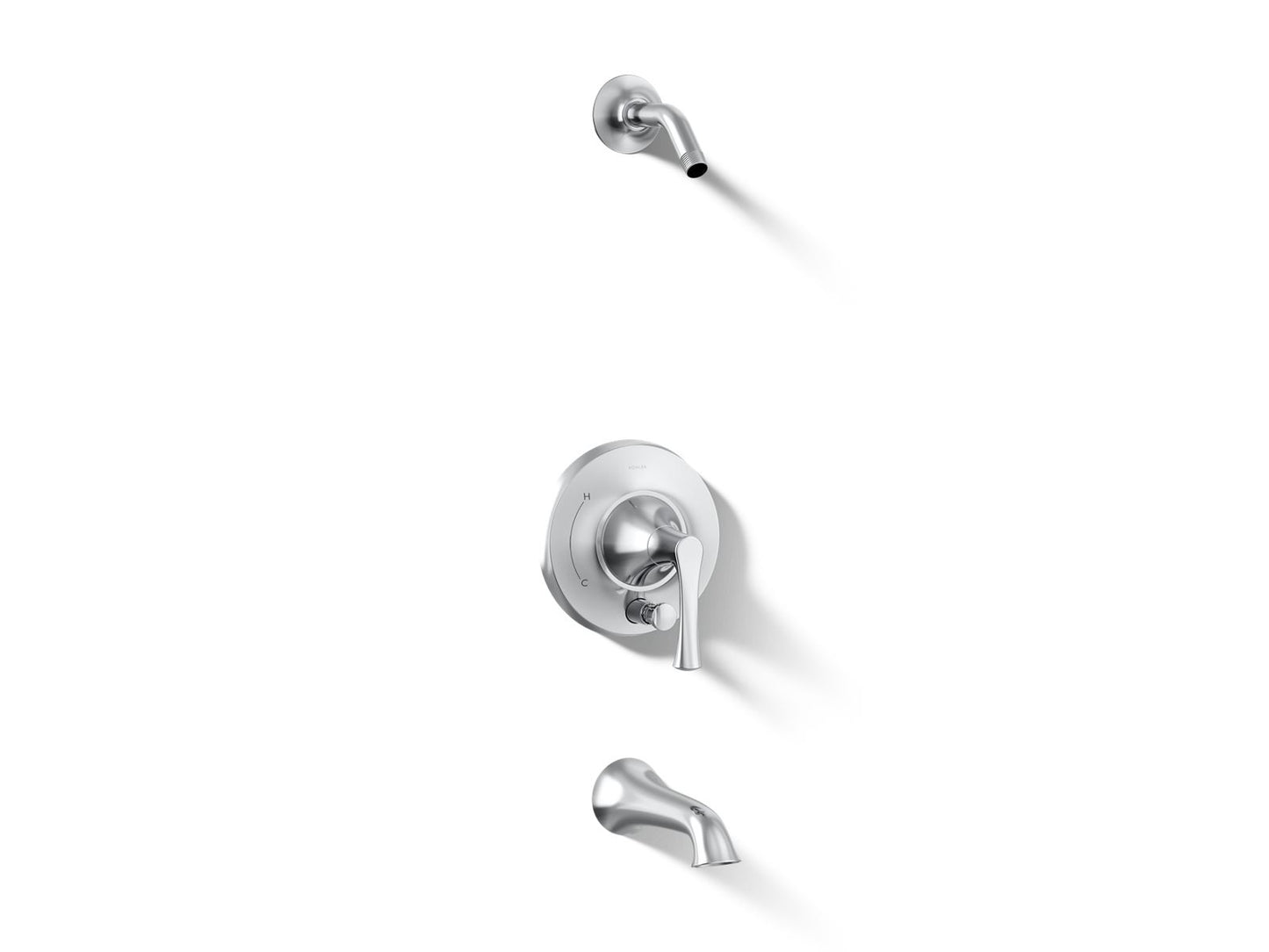 KOHLER K-TLS35944-4 Buckley Rite-Temp bath and shower trim kit with push-button diverter, without showerhead