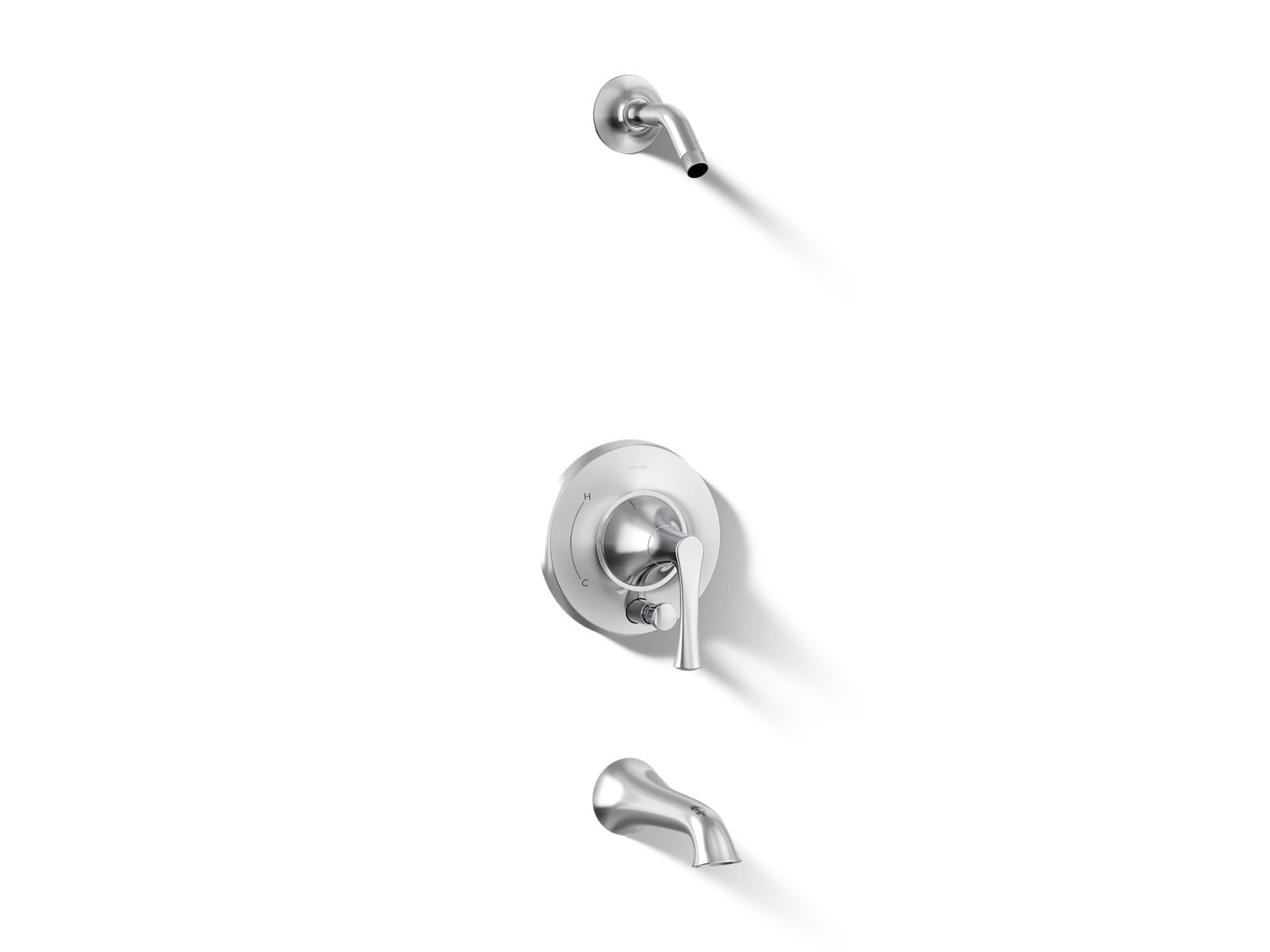 KOHLER K-TLS35944-4 Buckley Rite-Temp bath and shower trim kit with push-button diverter, without showerhead