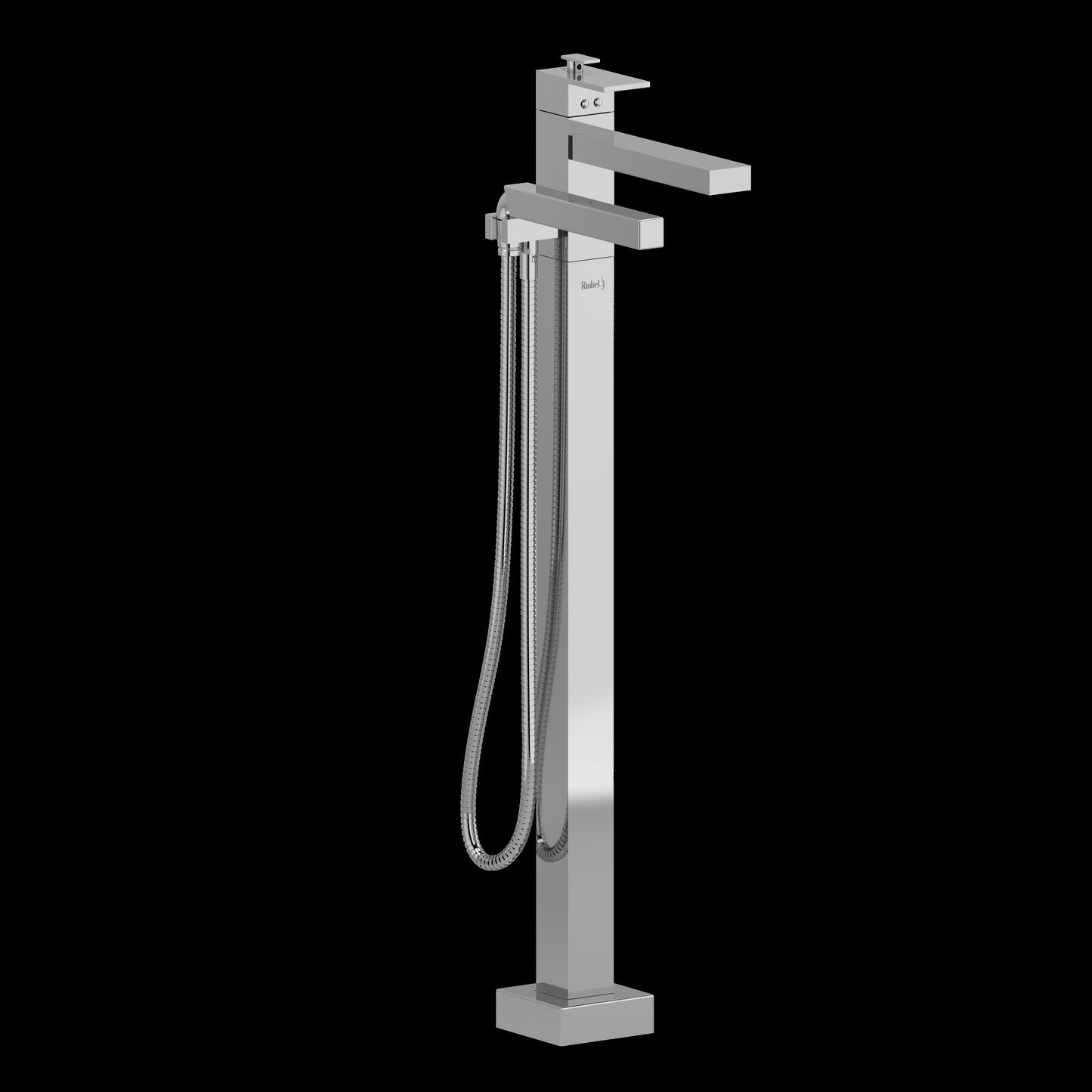 Riobel TUS39 Kubik Single Hole Floor Mount Tub Filler Trim