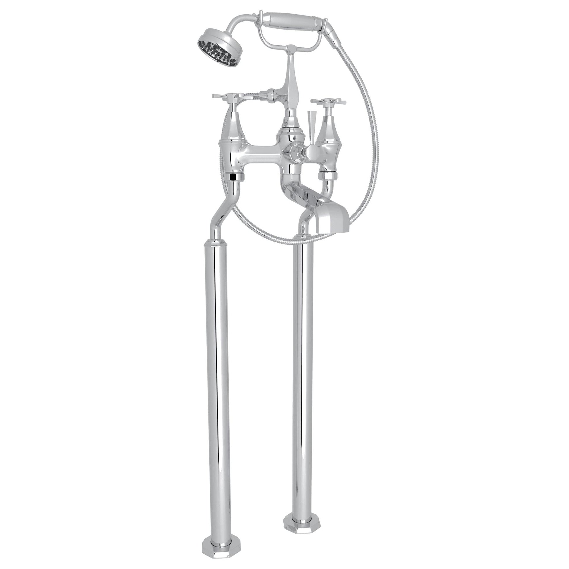 Perrin & Rowe U.3121 Deco Floor Mount Tub Filler