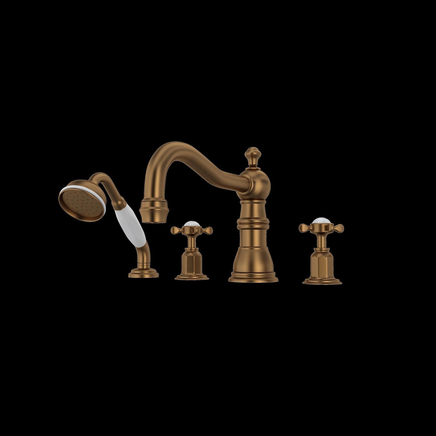 Perrin & Rowe U.3746 Edwardian 4-Hole Deck Mount Tub Filler with Column Spout