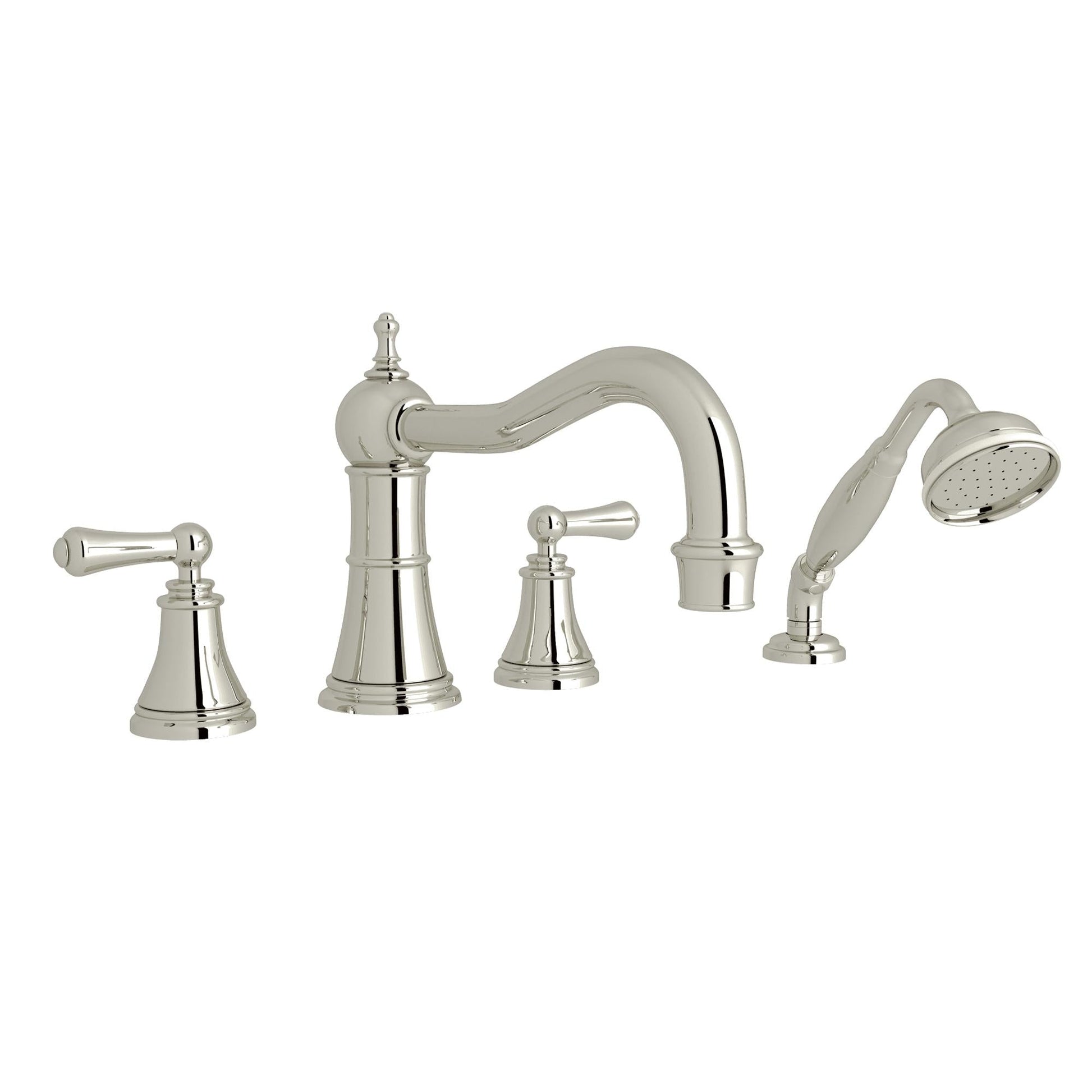 Perrin & Rowe U.3747 Georgian Era 4-Hole Deck Mount Tub Filler with Column Spout