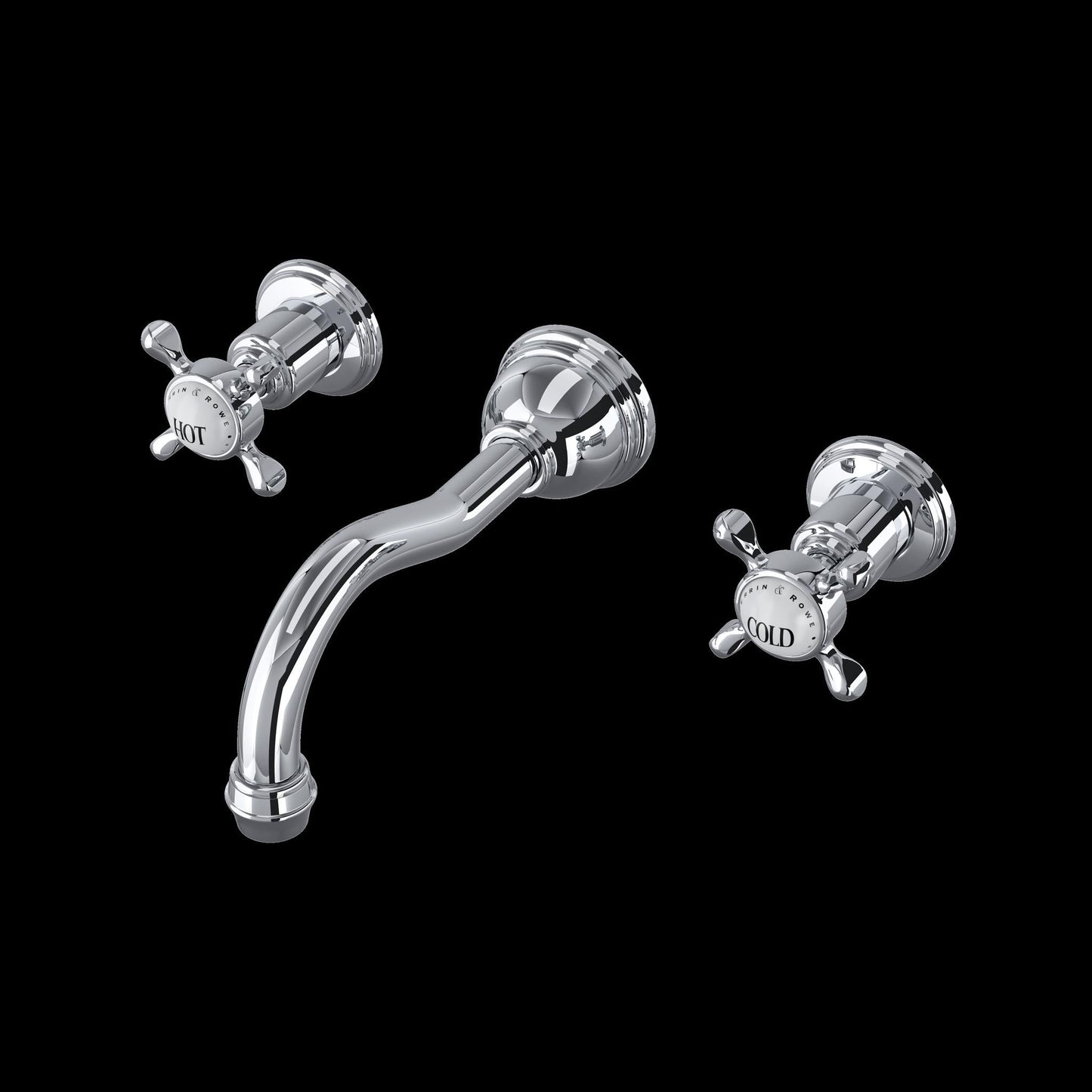 Perrin & Rowe U.3791 Edwardian Wall Mount Lavatory Faucet With Column Spout