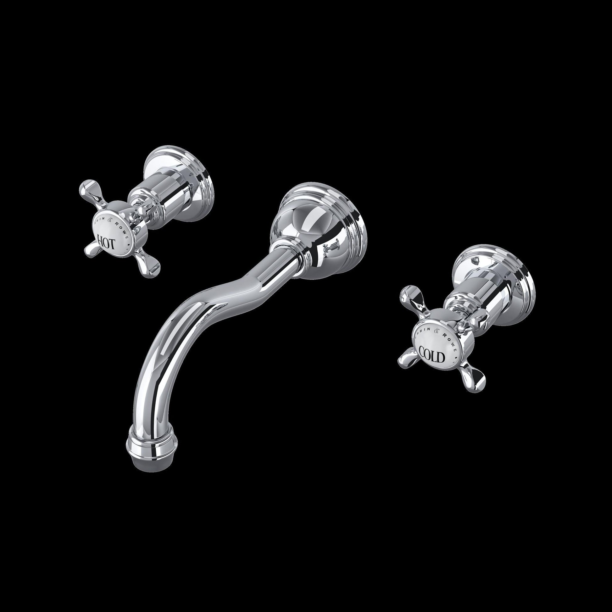 Perrin & Rowe U.3791 Edwardian Wall Mount Lavatory Faucet With Column Spout