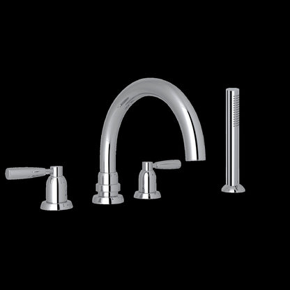 Perrin & Rowe U.3975 Holborn 4-Hole Deck Mount Tub Filler with C-Spout