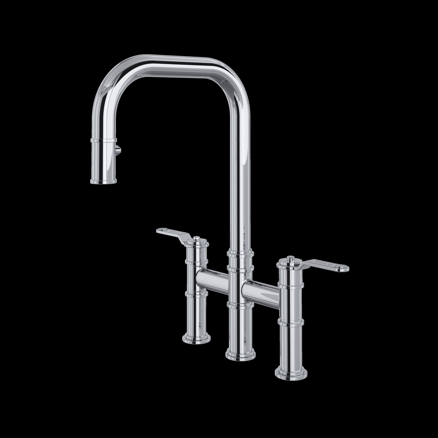Perrin & Rowe U.4551 Armstrong Pull-Down Bridge Kitchen Faucet with U-Spout