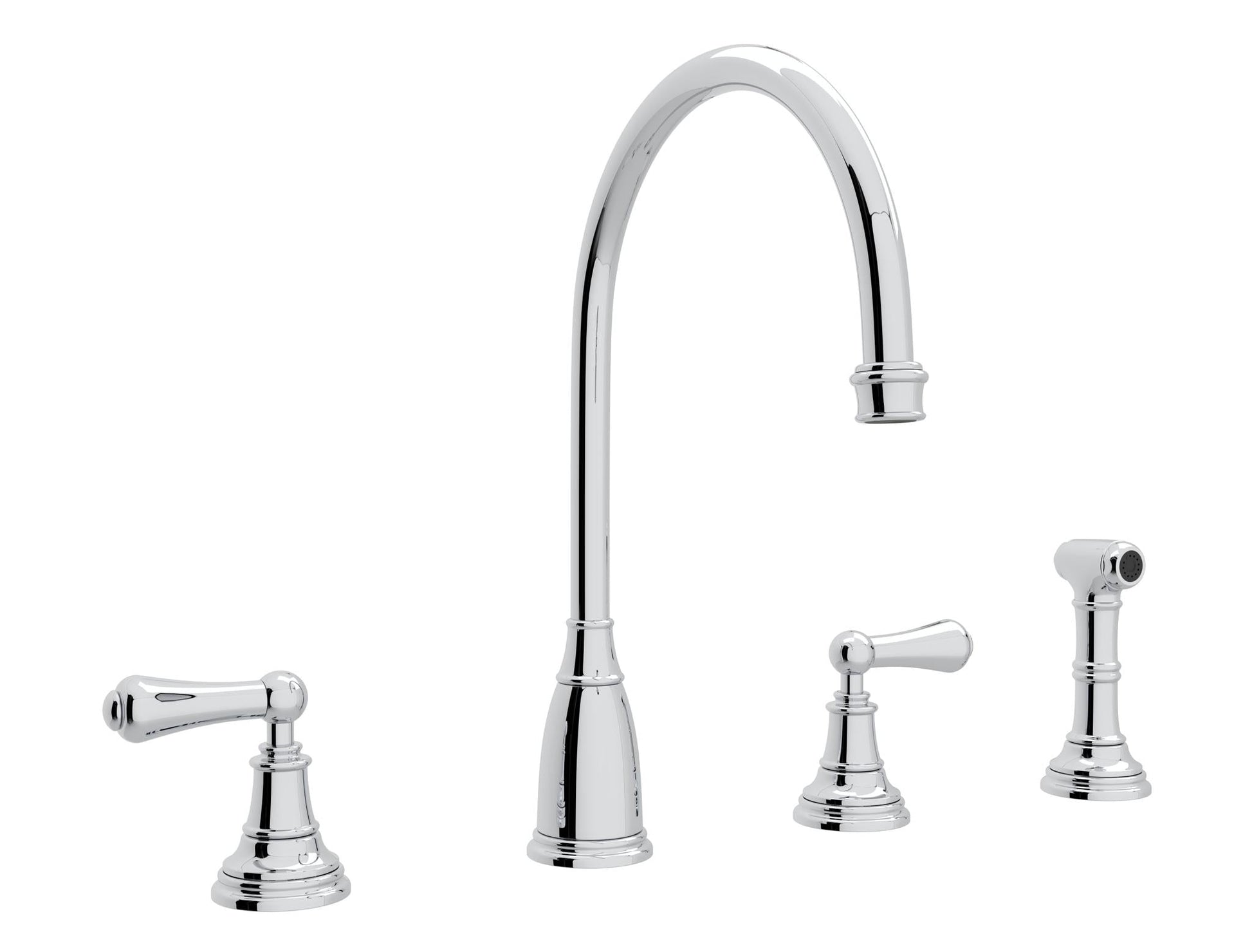 Perrin & Rowe U.4736 Georgian Era Two Handle Kitchen Faucet With Side Spray