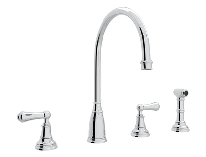 Perrin & Rowe U.4736 Georgian Era Two Handle Kitchen Faucet With Side Spray