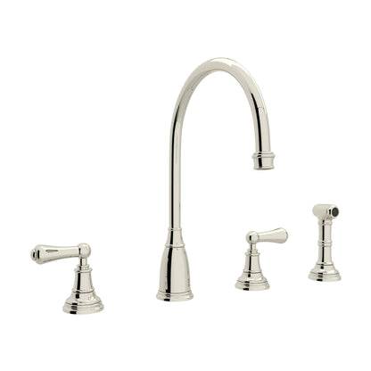 Perrin & Rowe U.4736 Georgian Era Two Handle Kitchen Faucet With Side Spray