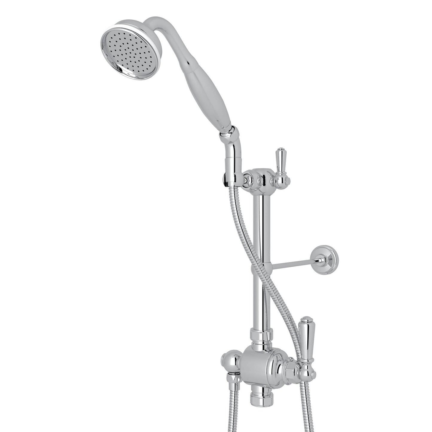 Perrin & Rowe U.5373N Riser Diverter, Handshower, Handshower Holder, Hose and 8" Thermostatic Outlet