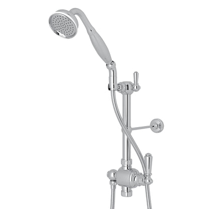 Perrin & Rowe U.5373N Riser Diverter, Handshower, Handshower Holder, Hose and 8" Thermostatic Outlet