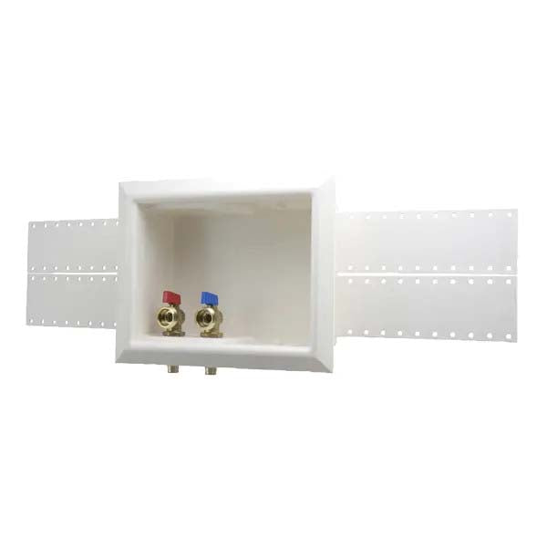 Uponor LF5930500 Washing Machine Outlet Box, ProPEX Collection, Brass, Chrome-Plated