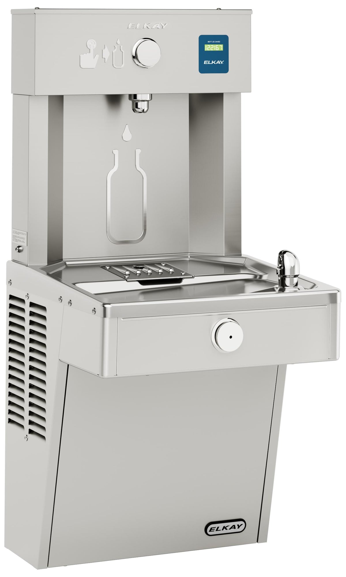 Elkay ezH2O Vandal-Resistant Bottle Filling Station & Single Cooler Non-Filtered Refrigerated Stainless