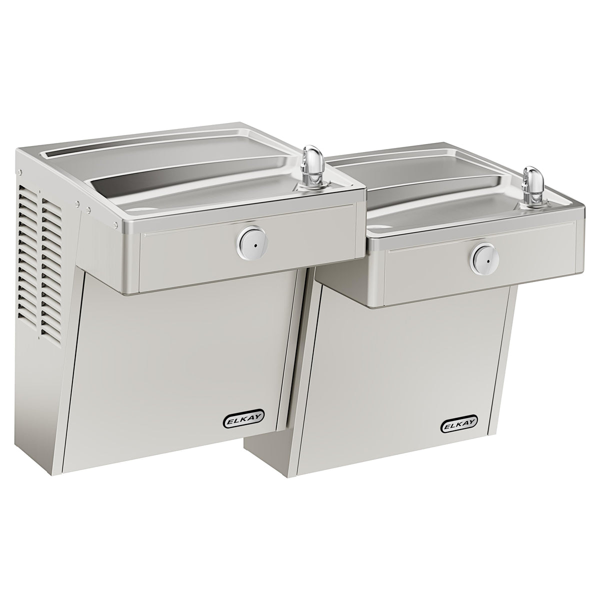 Elkay Wall Mount Vandal Resistant Bi-level ADA Cooler Frost Resistant Non-filtered Refrigerated Stainless