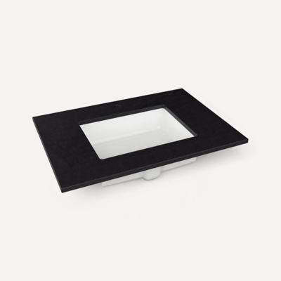 Robern Engineered Stone Top Quartz Stone Vanity Top, 31" x 3/4" x 22", Center Undercounter Sink, Single Hole