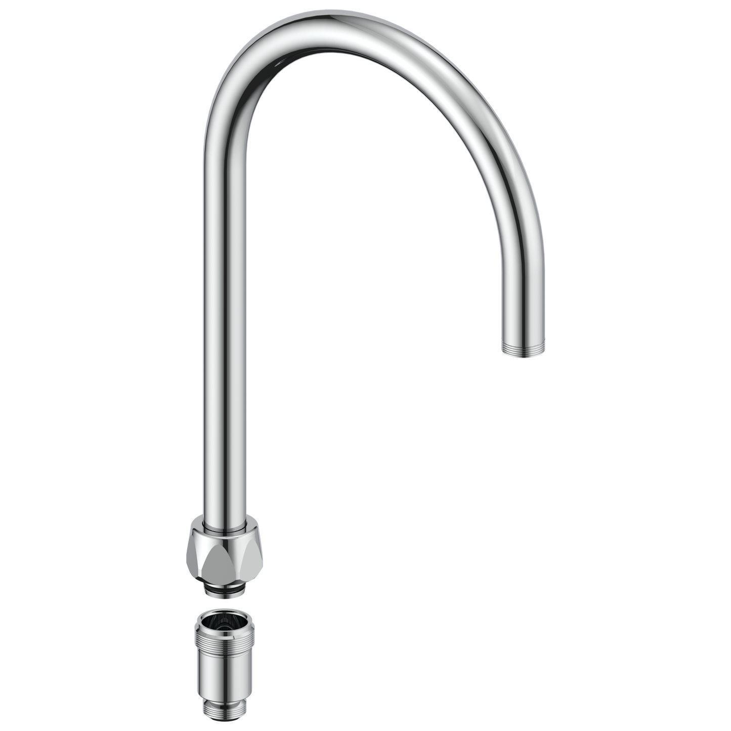 Commercial Instit Parts W6890 Rigid/Swivel Gooseneck Spout (17089-2 ) - Chrome