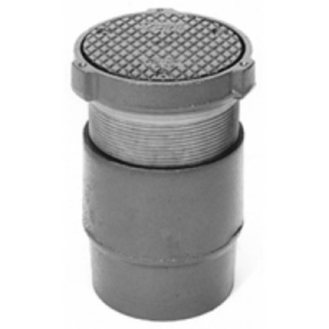 Zurn ZN1400-6NH Extra Heavy-Duty Adjustable Floor Cleanout, Round, Fits Pipe Size: 6 in, Iron/Nickel Bronze