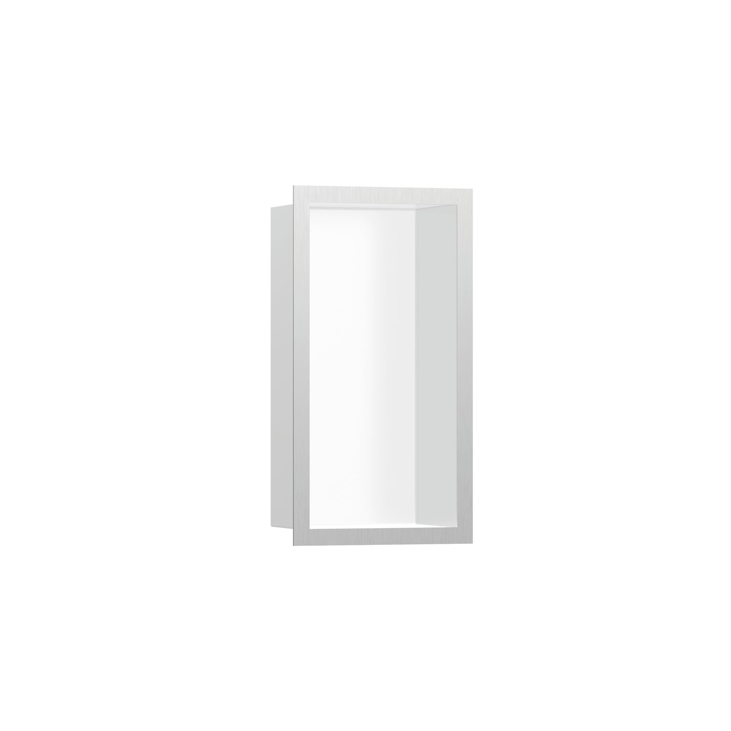 hansgrohe XtraStoris Individual Wall Niche Matte White with Design Frame 12"x 6"x 4"