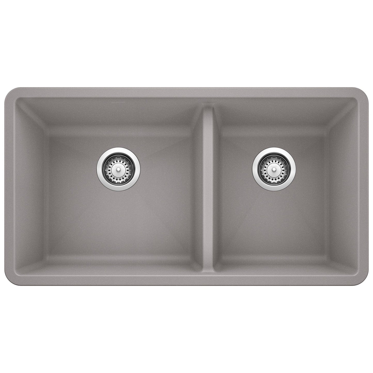 BLANCO 441130 Precis 1-3/4 Double Bowl Kitchen Sink - Metallic Gray